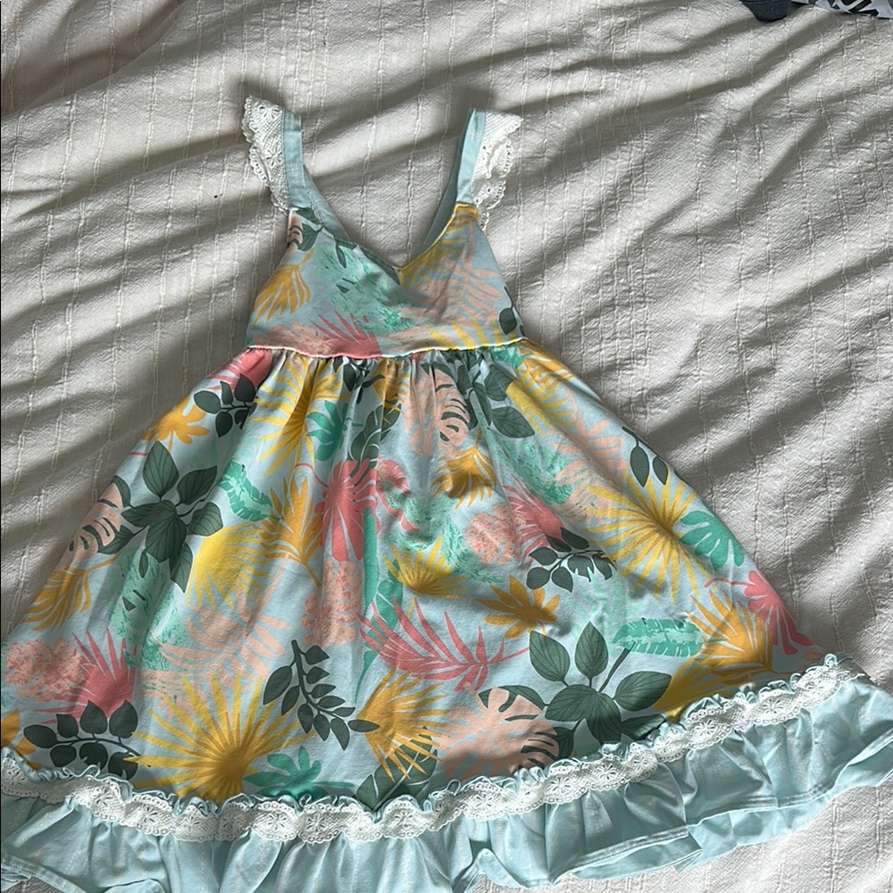 Matilda Jane Floral Kids Dress - Yellow, Green, Pink